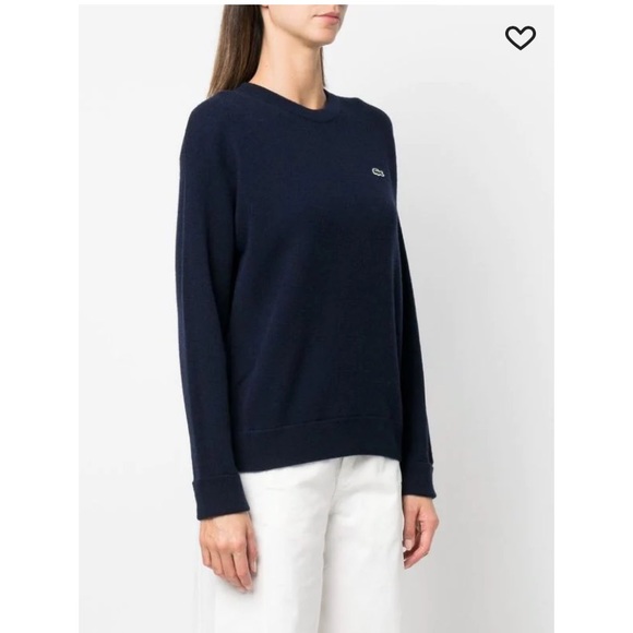Lacoste Logo Patch Crew Neck Sweater - Picture 3 of 9